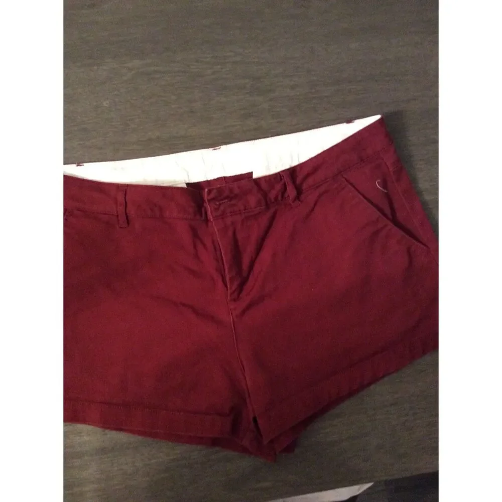 VXN Dixxon Women's Chino Shorts Size 11 Embroidered Dark Red